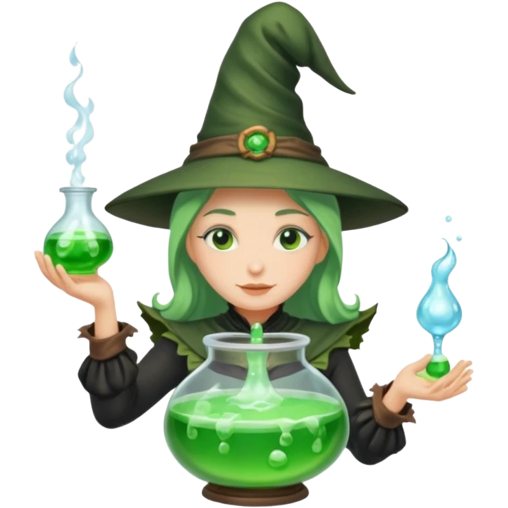 green witch cooking potion emoji