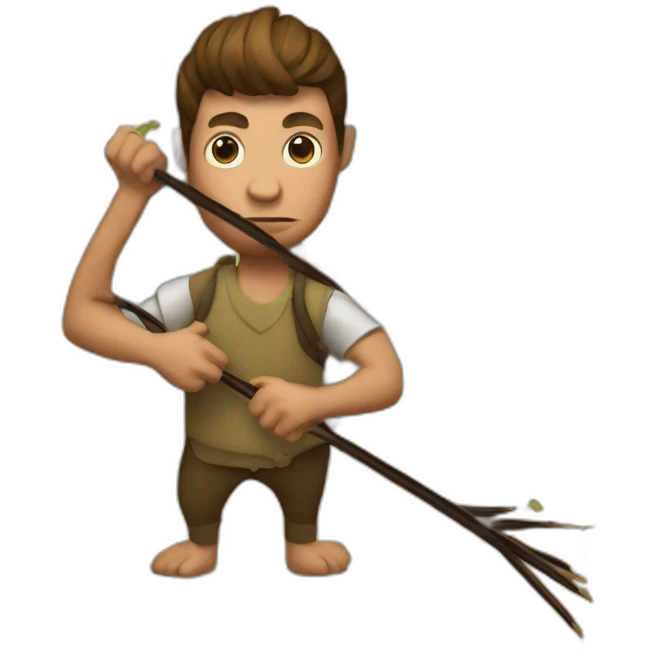 a man with a monkey's head draws arrows on a map emoji