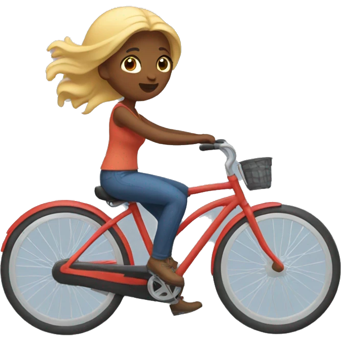 Lady riding bike emoji