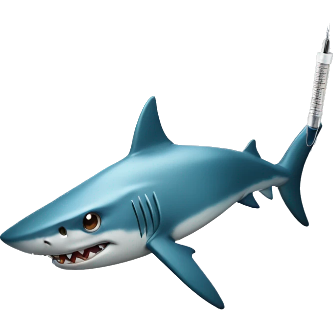 shark with botox needle emoji