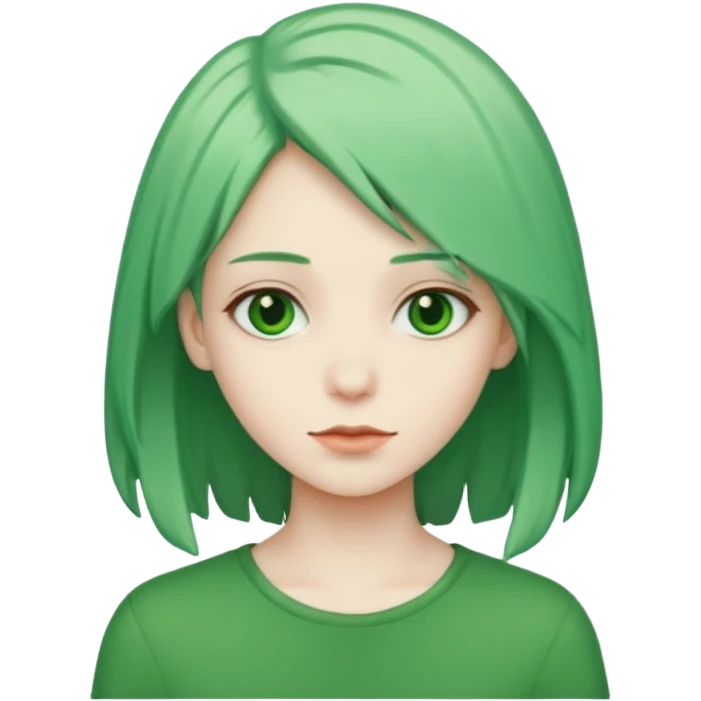 Green hair emoji