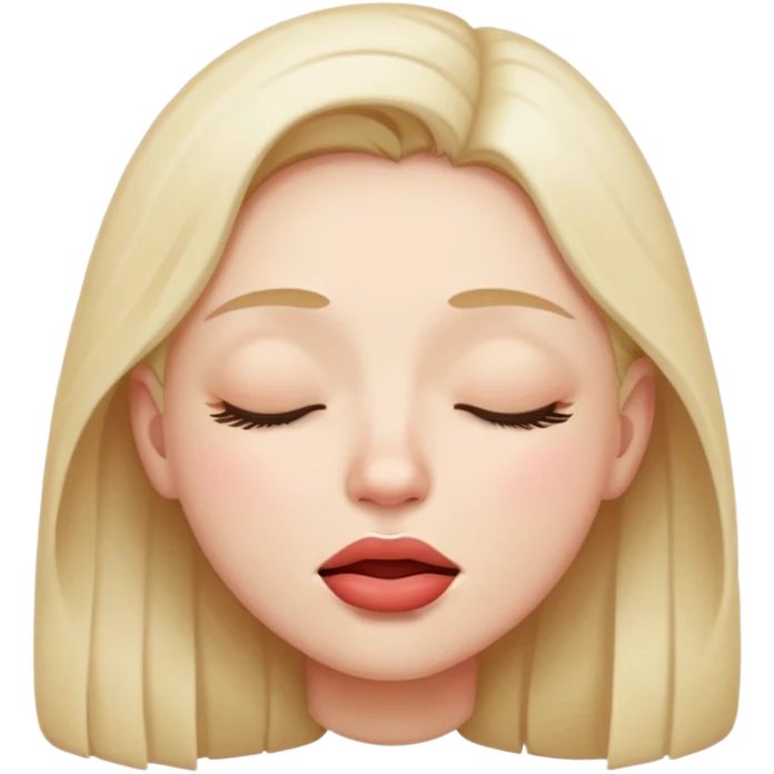 Biting lip with closed eyes emoji