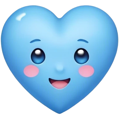 Blue heart with Hi Cutie! in amid emoji