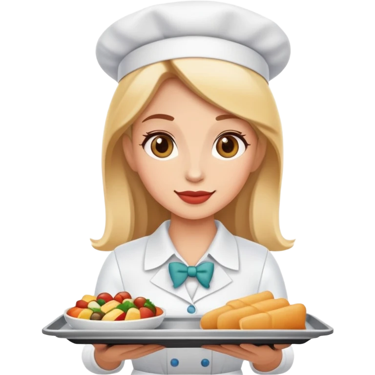Waitress with food tray emoji