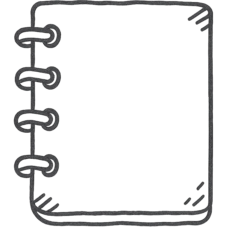 hand drawn outlined notebook icon emoji