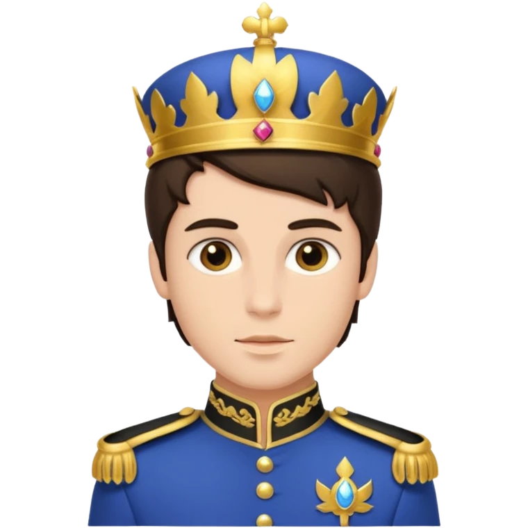 brunette male prince with royal uniform emoji