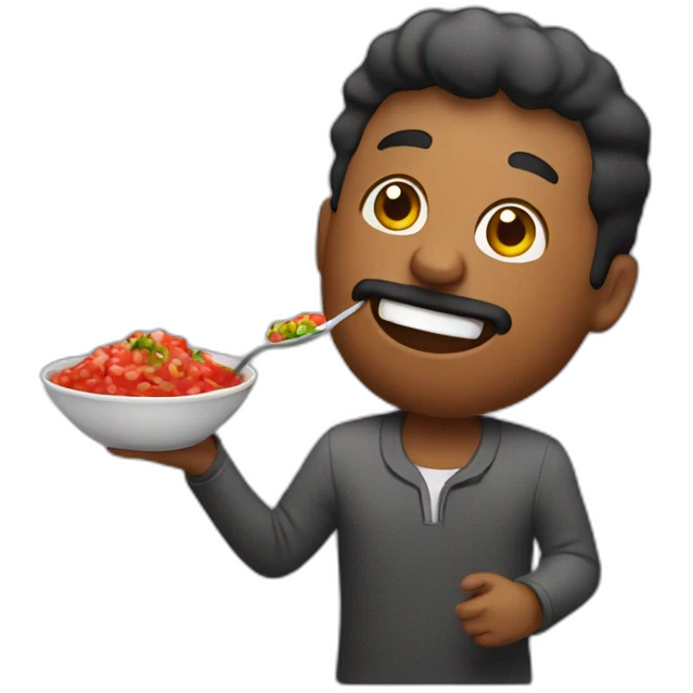 man eating salsa emoji