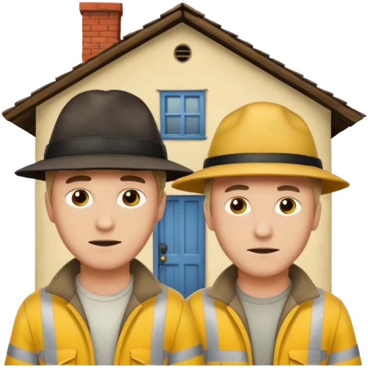 two guys trespassing their house emoji