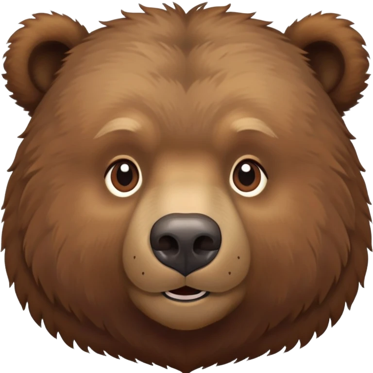 Gentle Russian brown bear head, soft gaze, front view emoji