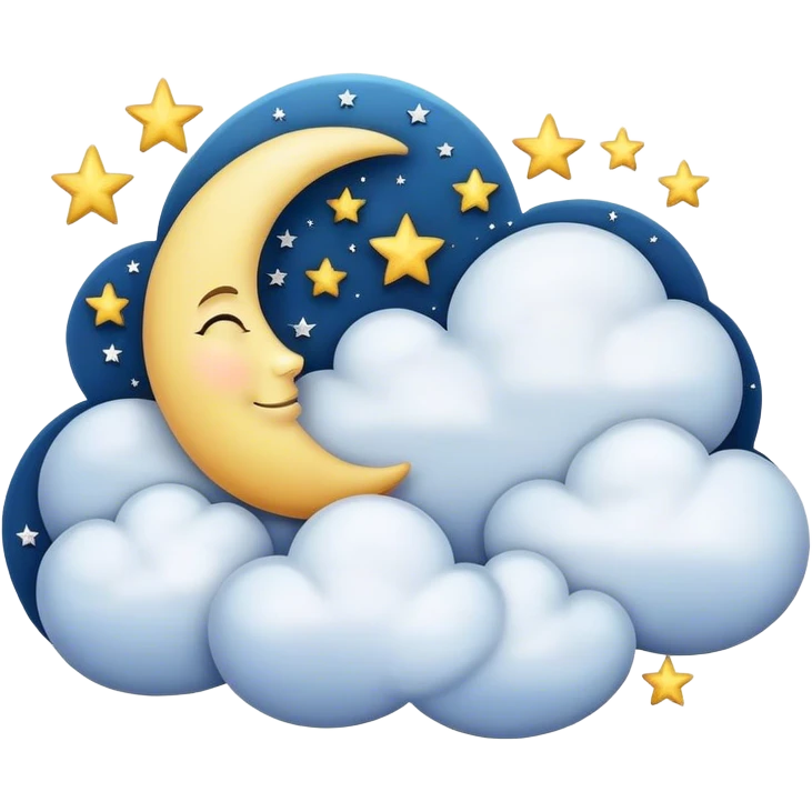 Moon with cloud and stars emoji