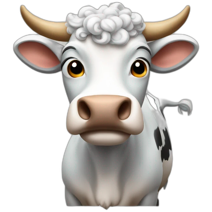 Curly haïr cow emoji