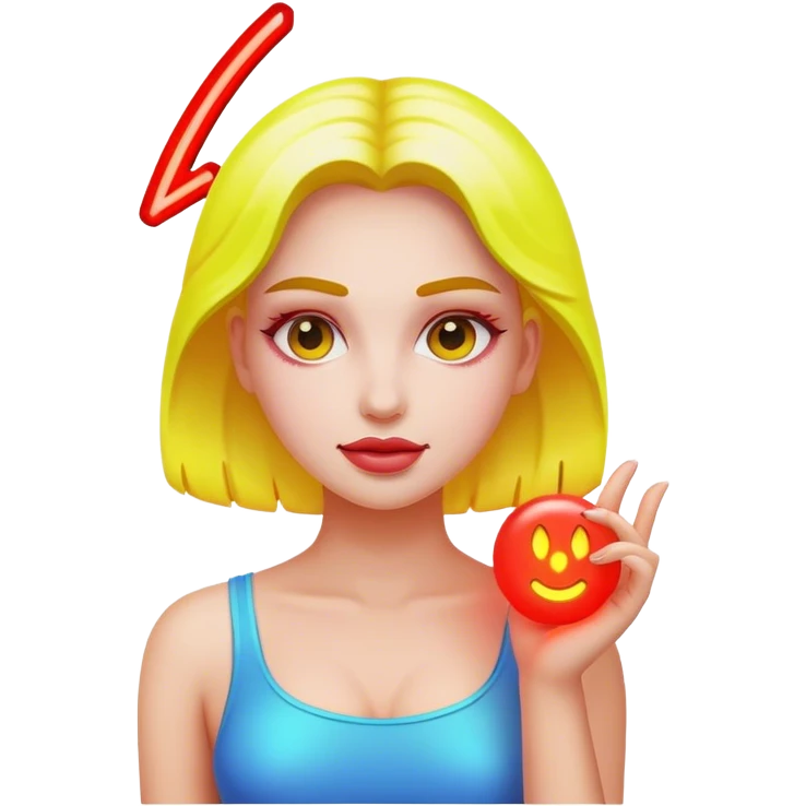 Neon sinboard lady emoji