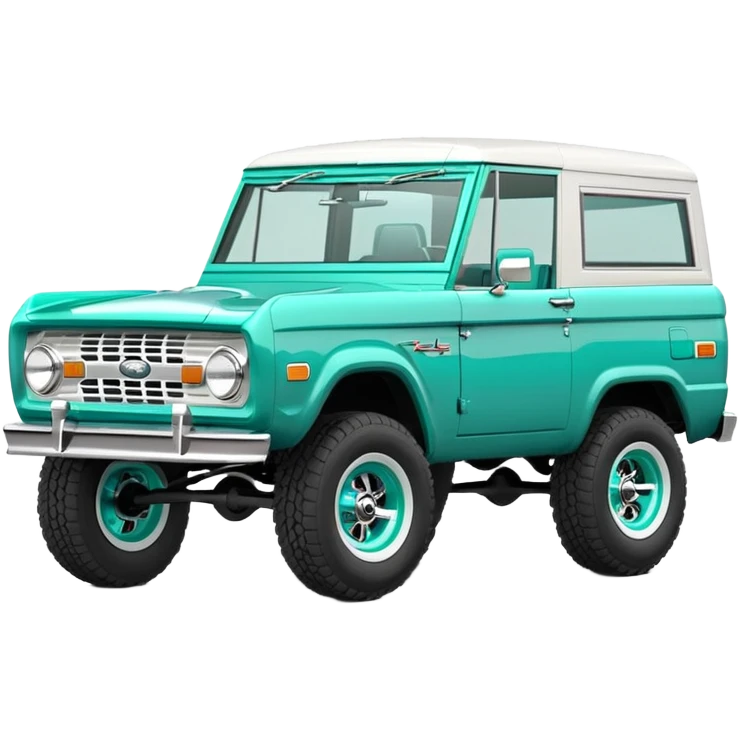 turquoise green classic ford bronco with slot mag wheels emoji