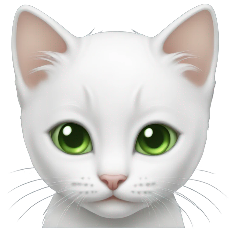 white kitten with green eyes emoji
