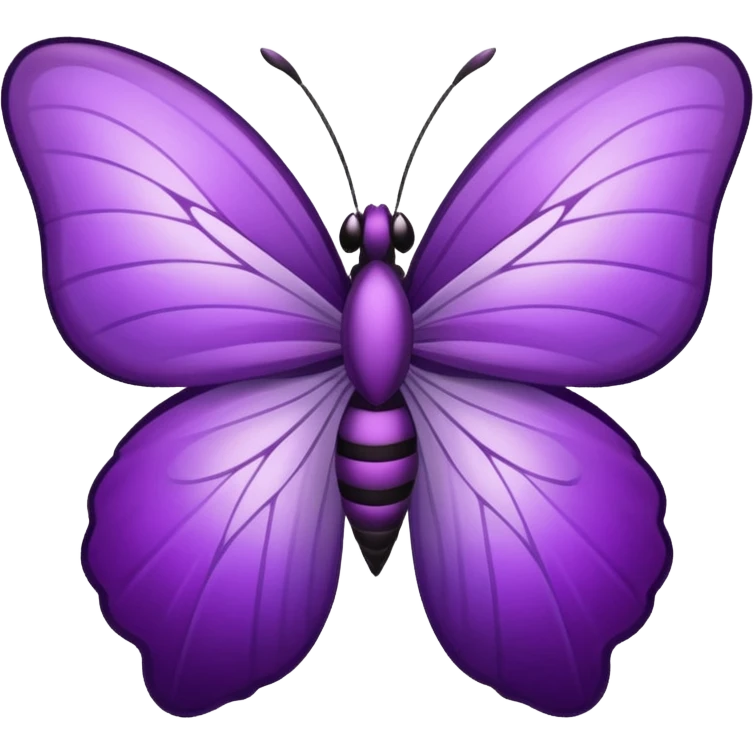 Mariposa color morado en una flor emoji
