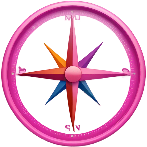 intensive color Pink compass emoji
