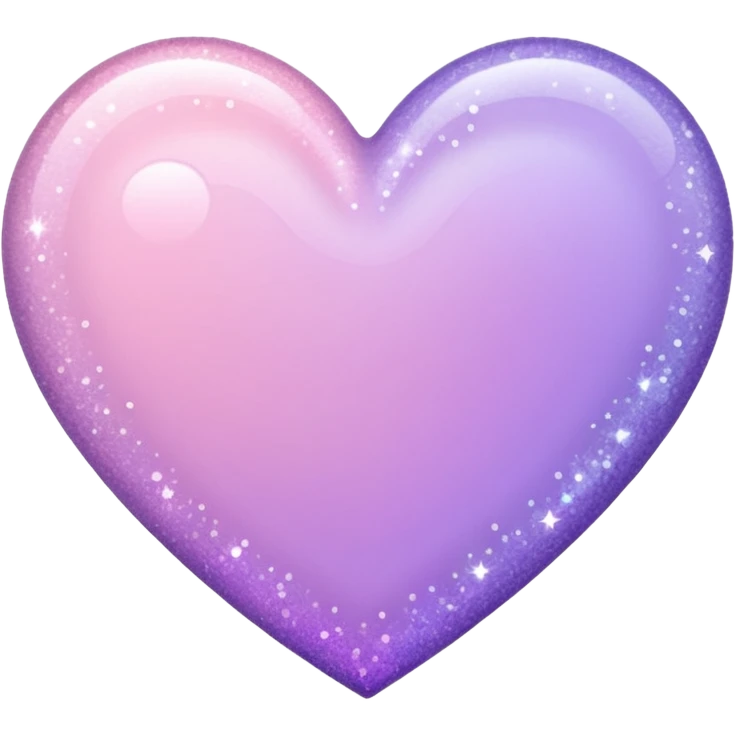 glitter heart with pastel purple to pastel pink ombre emoji