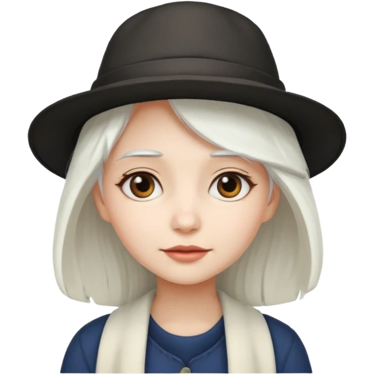 very very white haired hatted girl emoji