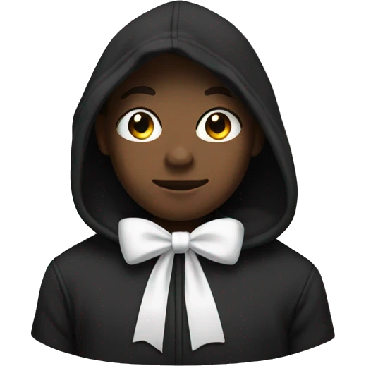 Black hoodie with a white bow emoji