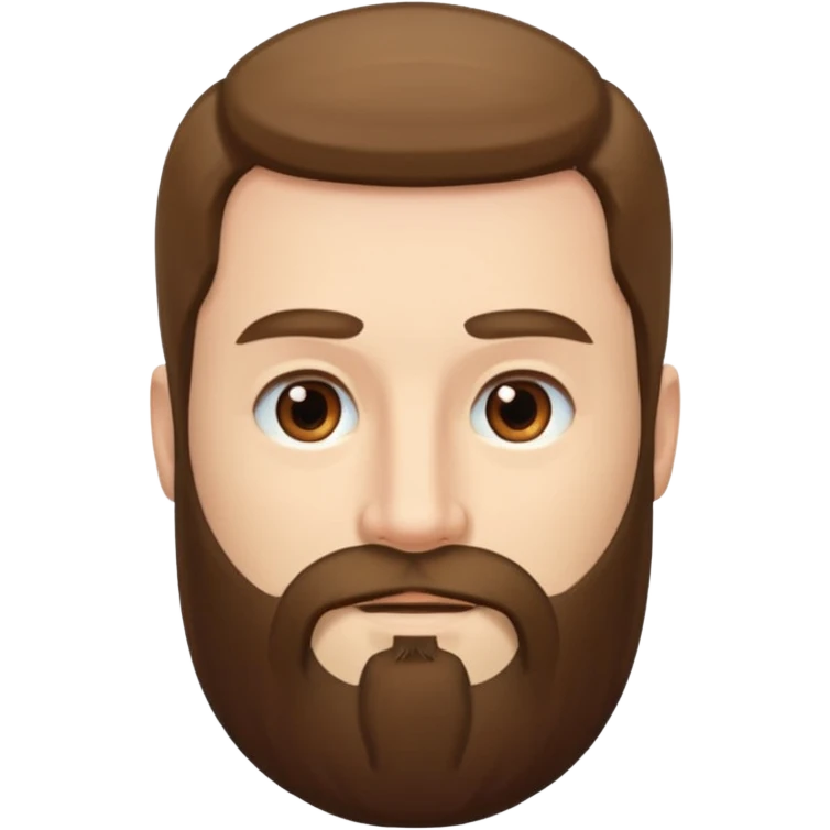 man with very long straight hair and beard no mustache emoji