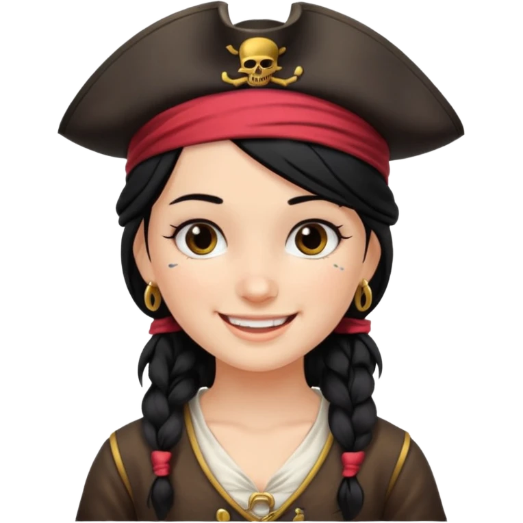 pirate girl with black hair band  emoji