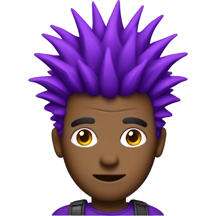 A purple man with big spiky hair emoji