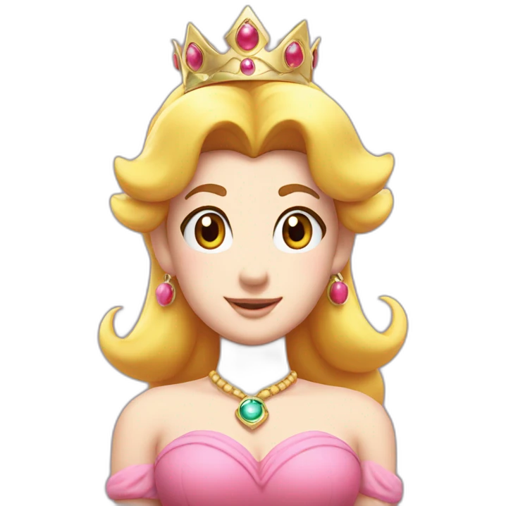 Super Mario and princess peach only with face  emoji