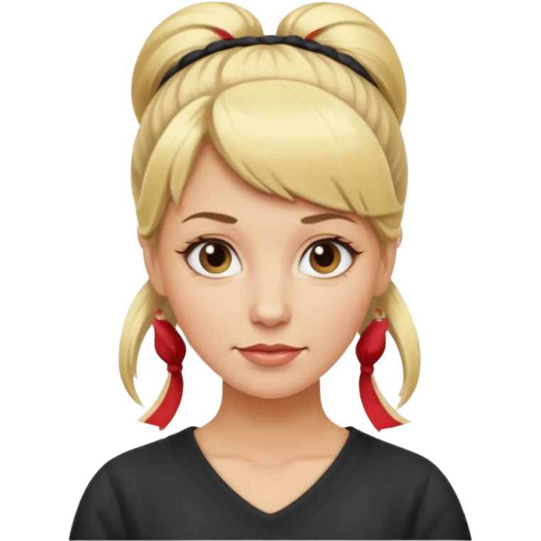 femme 35 ans blonde frange cheveux attachés emoji