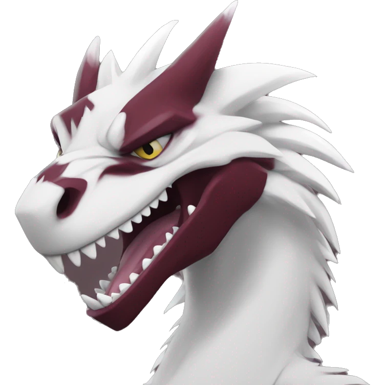 Maroon Edgy Badass Sergal-raptor emoji