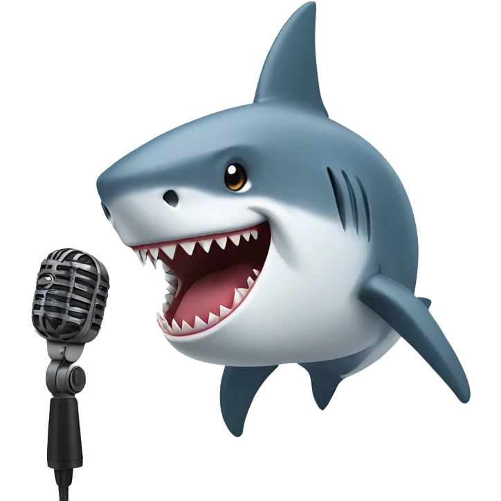 A shark with a microphone  emoji