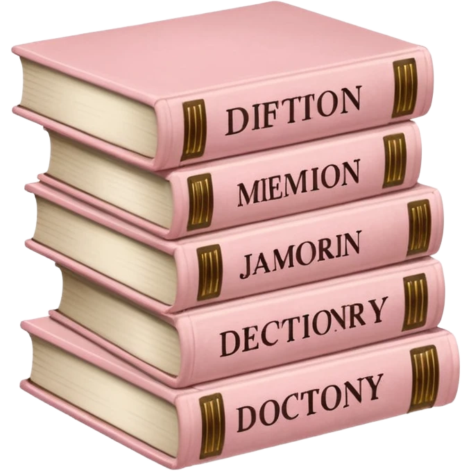 stack of pale pink stack of Dictionary books emoji