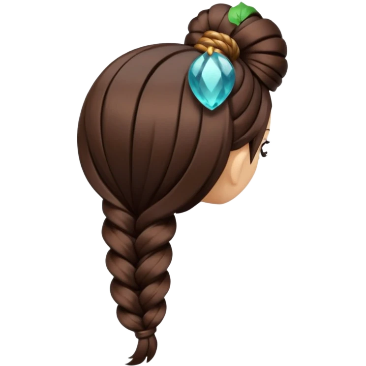 just hair braided hair tail emoji