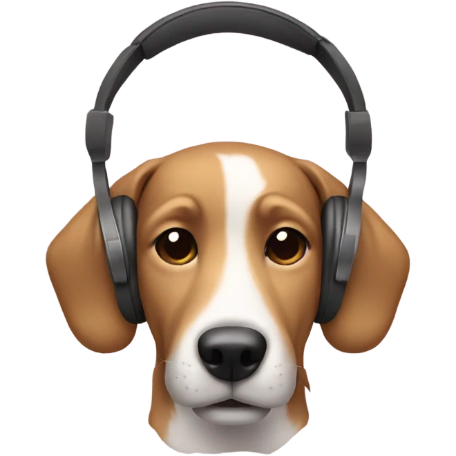 Dog with headphones emoji