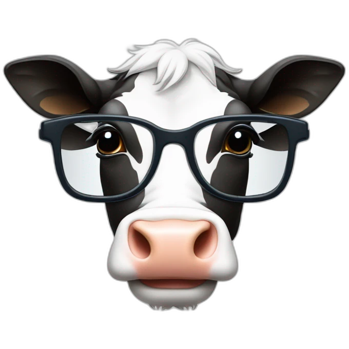 Une vache avec des lunettes emoji