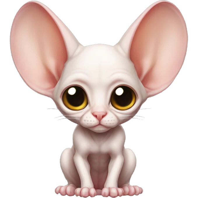 Cute Bat-Winged Sphynx-Rat-Mouse-Hybrid full body emoji