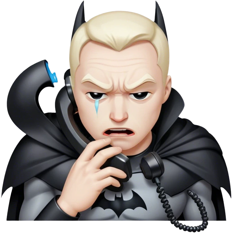 Batman crying on phone emoji