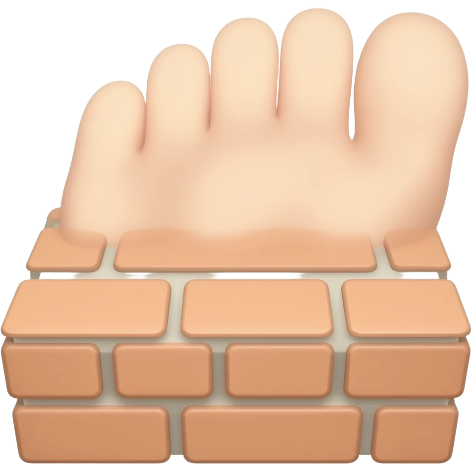 foot with a brick emoji