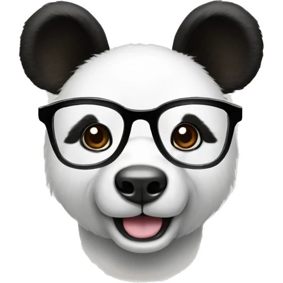 Panda with dog ears wearing glasses emoji