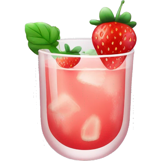 glass with strawberry design emoji
