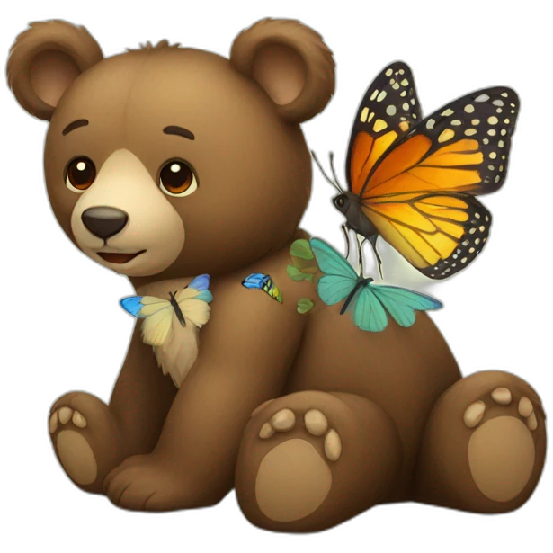 A bear with a butterfly emoji