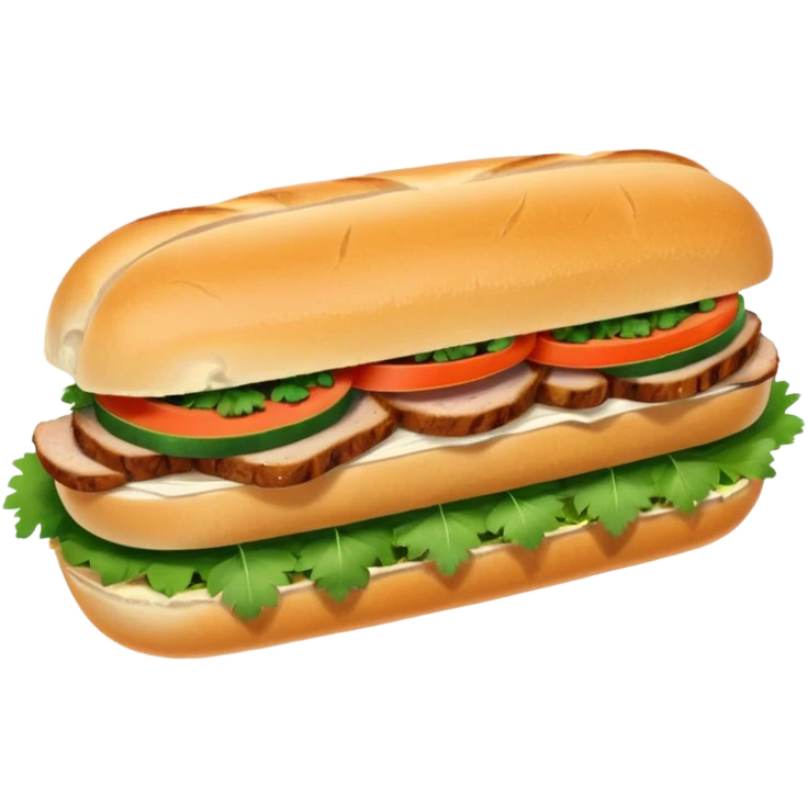 traditional banh mi with char grilled pork emoji emoji