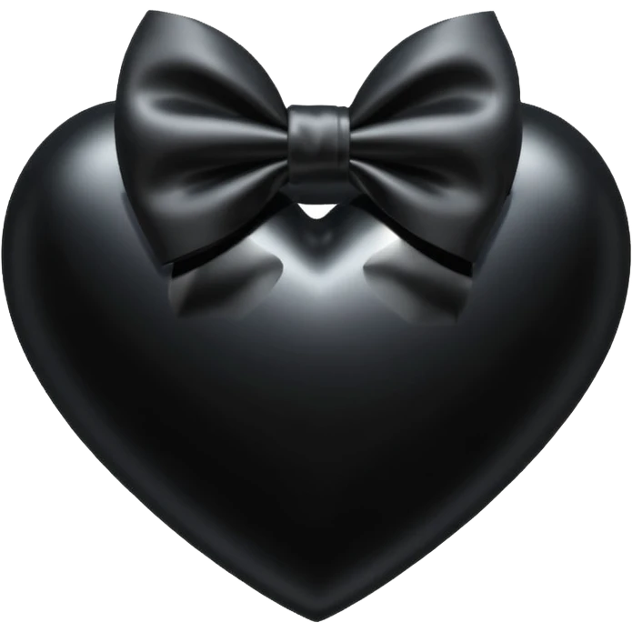 black heart with a black bow on top emoji