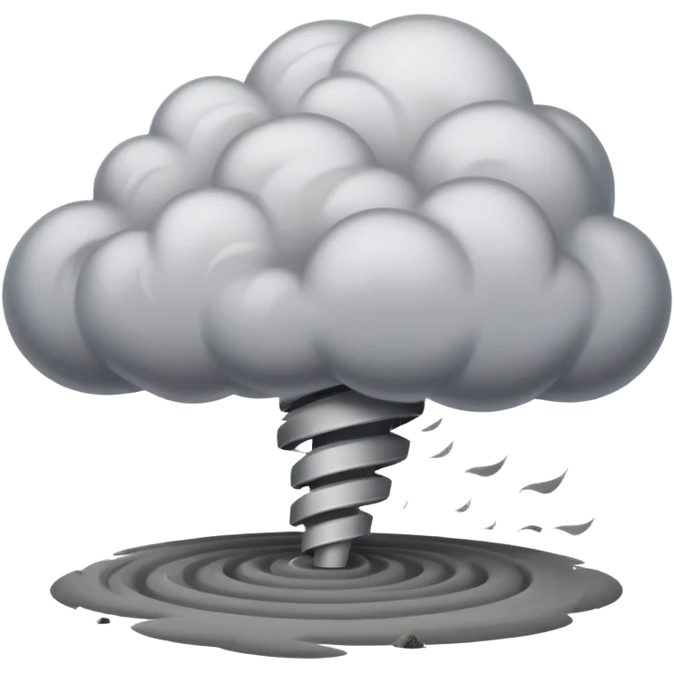 Spinning cloud with tornado on ground  emoji