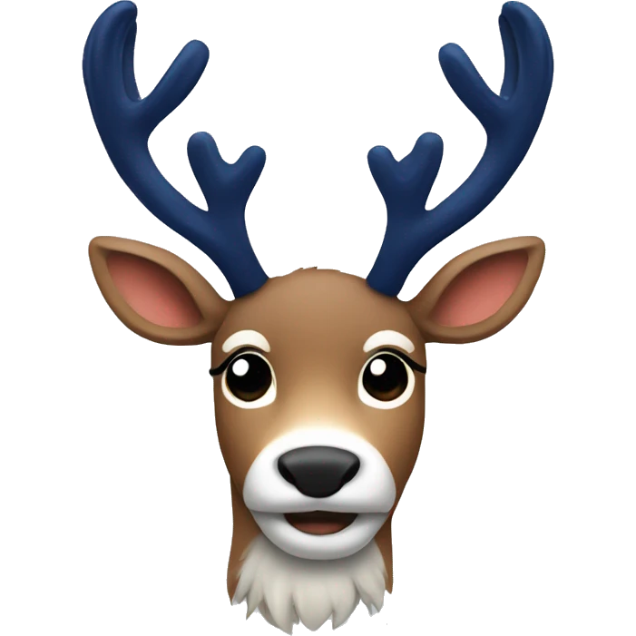 Reindeer with navy antlers emoji