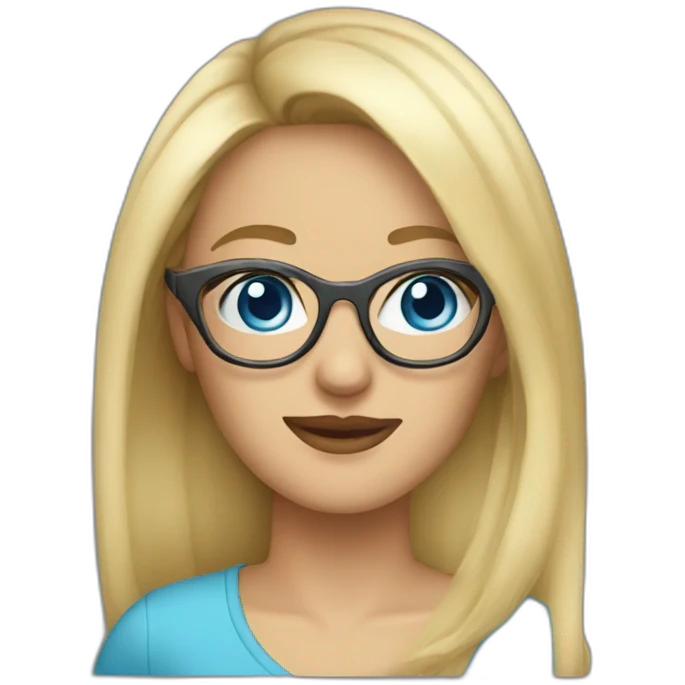 woman glasses blond blue eyes wrinkles emoji