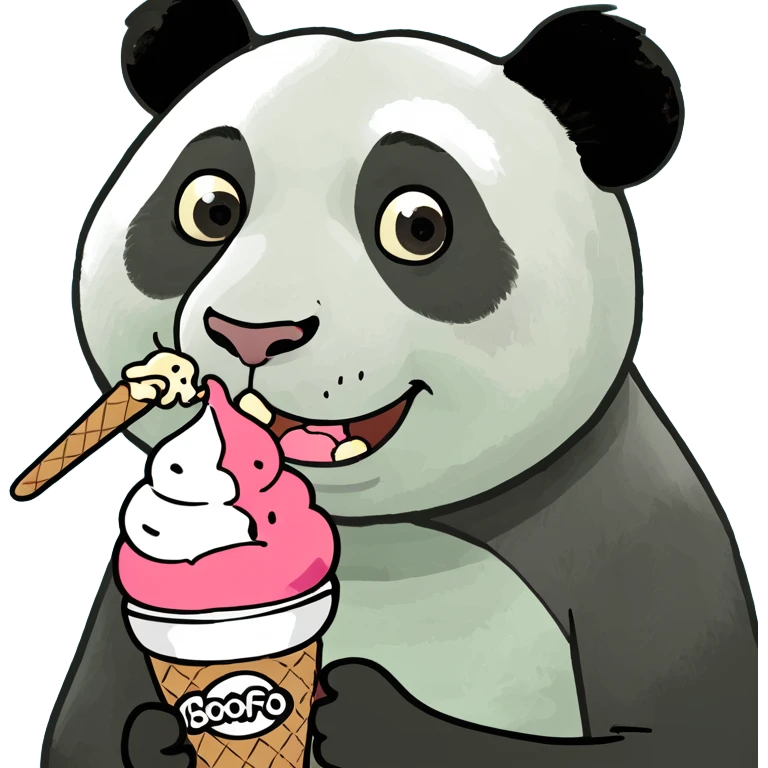 Panda eating ice cream emoji