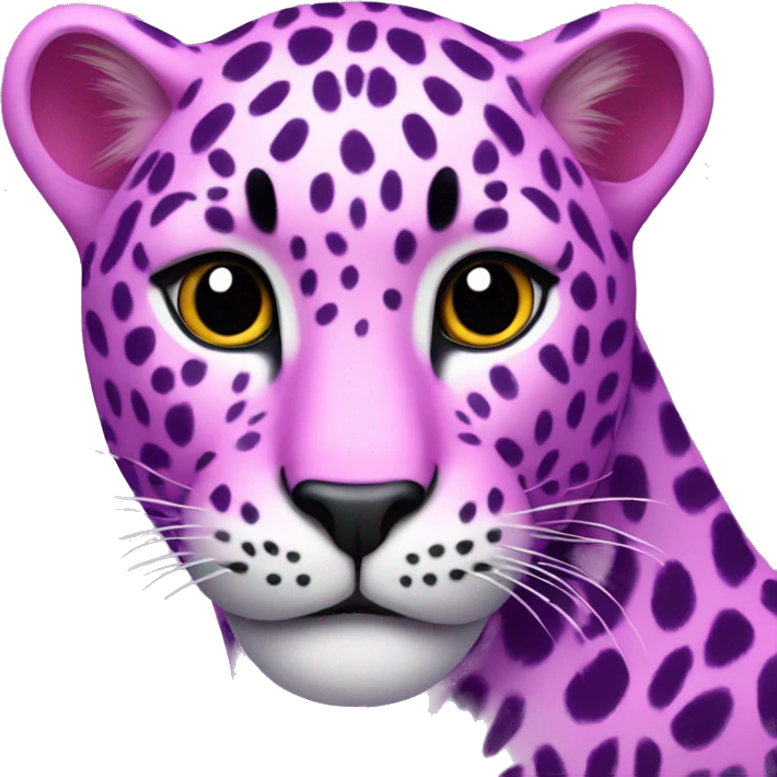 pink and purple leopard emoji