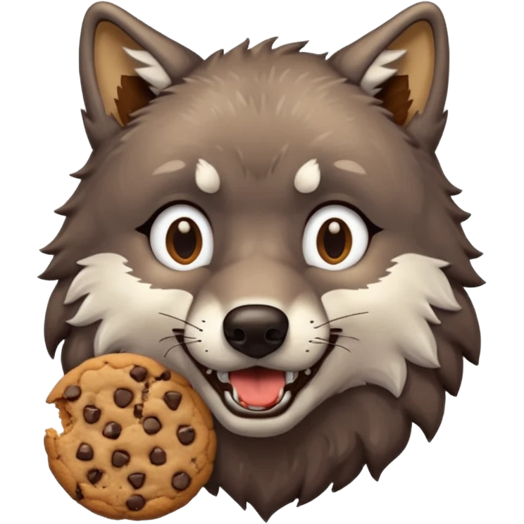 Wolf eating a cookie emoji