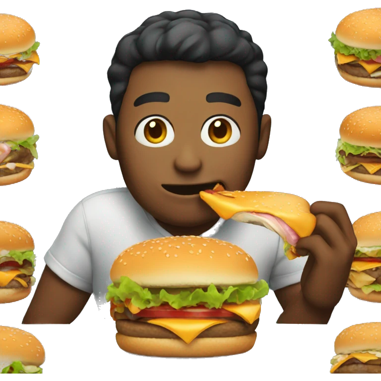 guy eating burger emoji