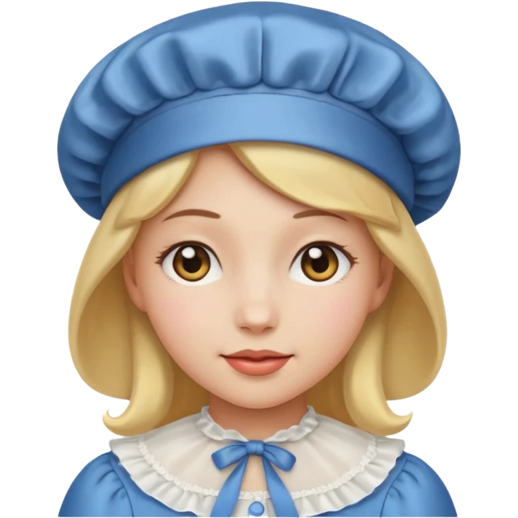 girl Caucasian emoji wearing silk bonnet emoji
